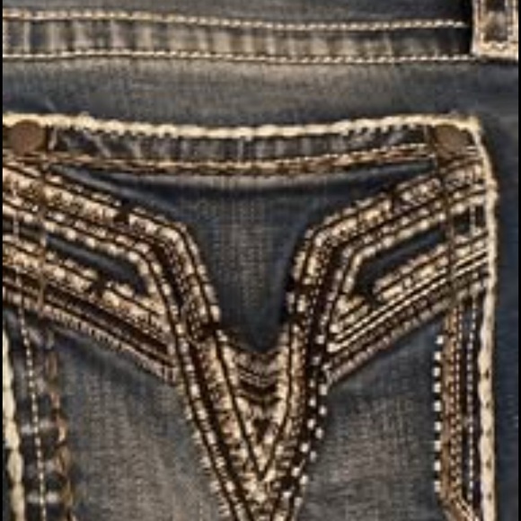 Vigoss Denim - Vigoss Blue Jeans with Intricate White Stitching